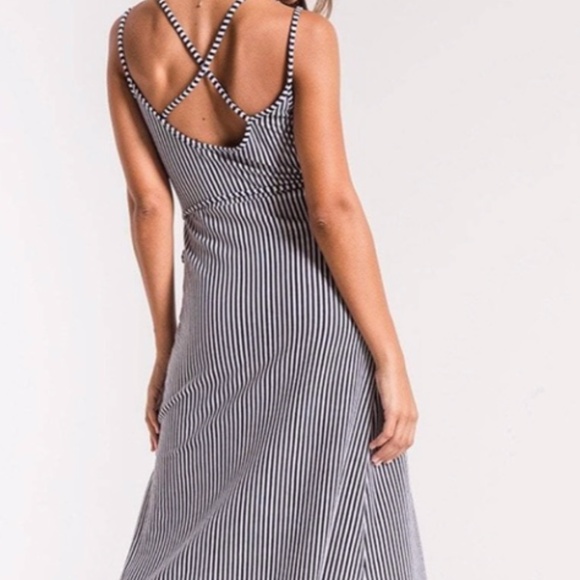 Z Supply Navy and White Striped Wrap Dress Size Small - Picture 3 of 11